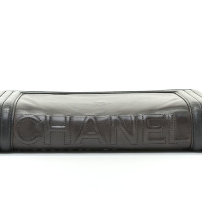 Chanel Glazed Calfskin Medium Boy Flap Black Brown 10 of 14