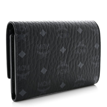 MCM Visetos Small Aren Trifold Wallet Black 3 of 9
