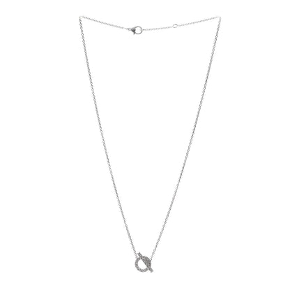 Hermes 18K White Gold Diamond Finesse Pendant Necklace 3 of 6