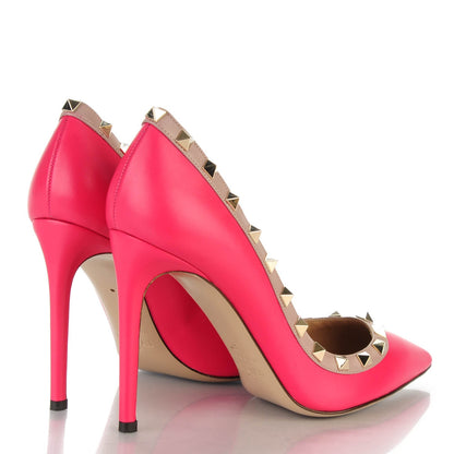 Valentino Garavani Nappa Rockstud 100mm Pumps 37 Fuchsia Poudre 4 of 8