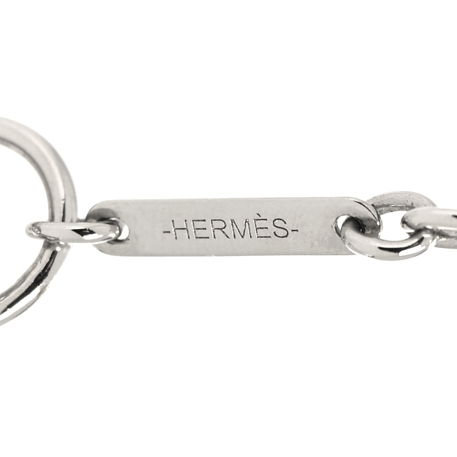 Hermes Lacquered Palladium Cavalier Necklace Craie 5 of 6