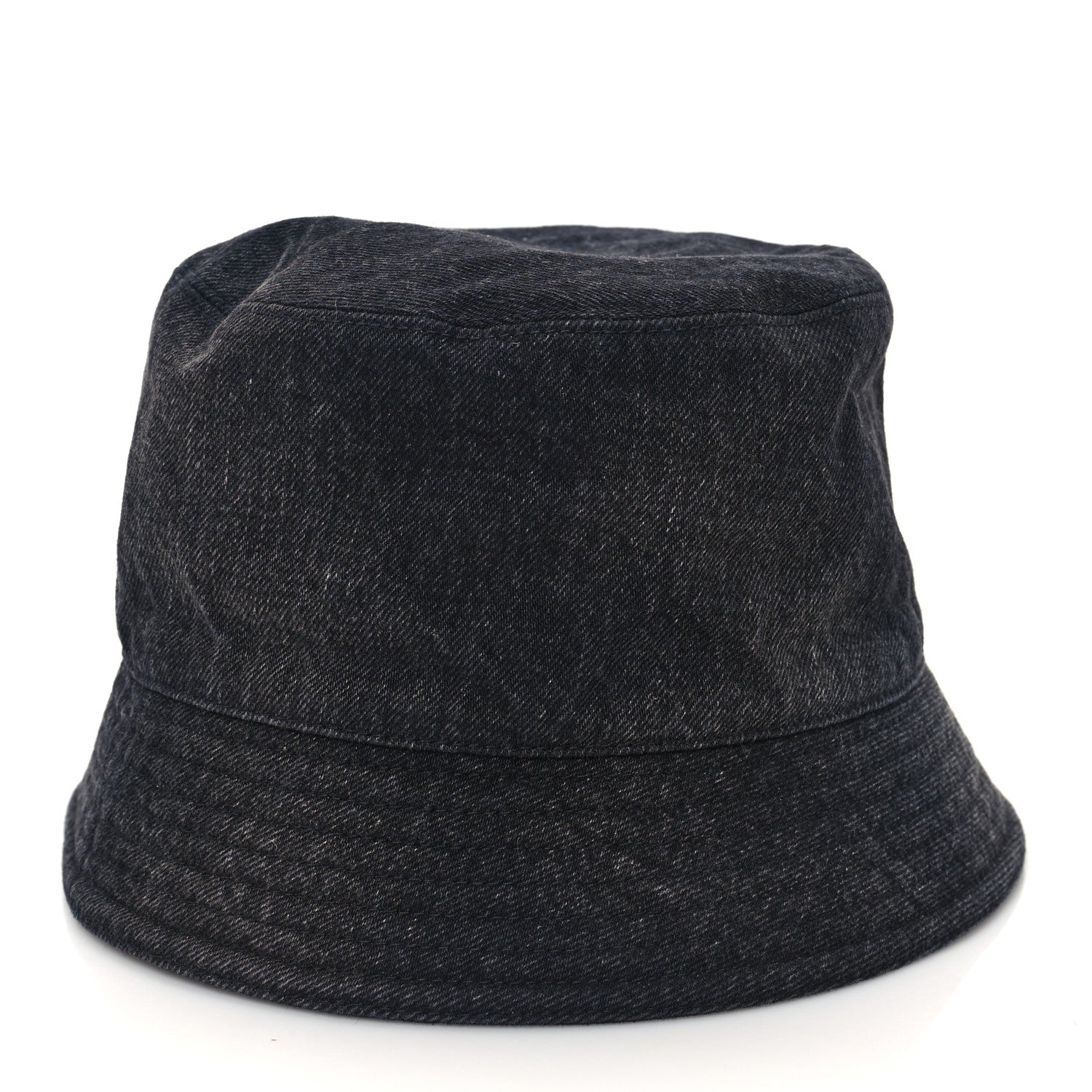Prada Denim Metal Triangle Logo Bucket Hat M Black 5 of 8