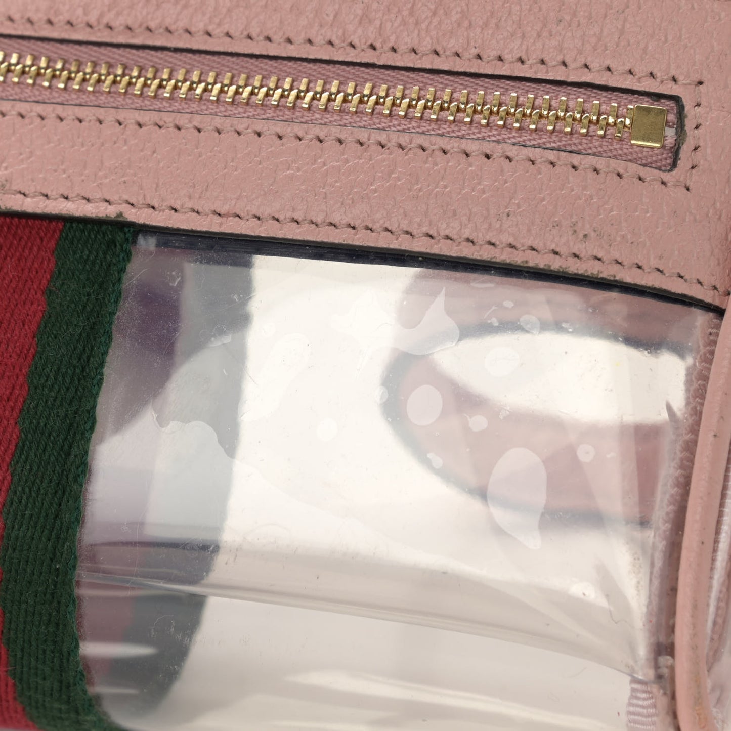 Vinyl Web Mini Ophidia Transparent Shoulder Bag Perfect Pink