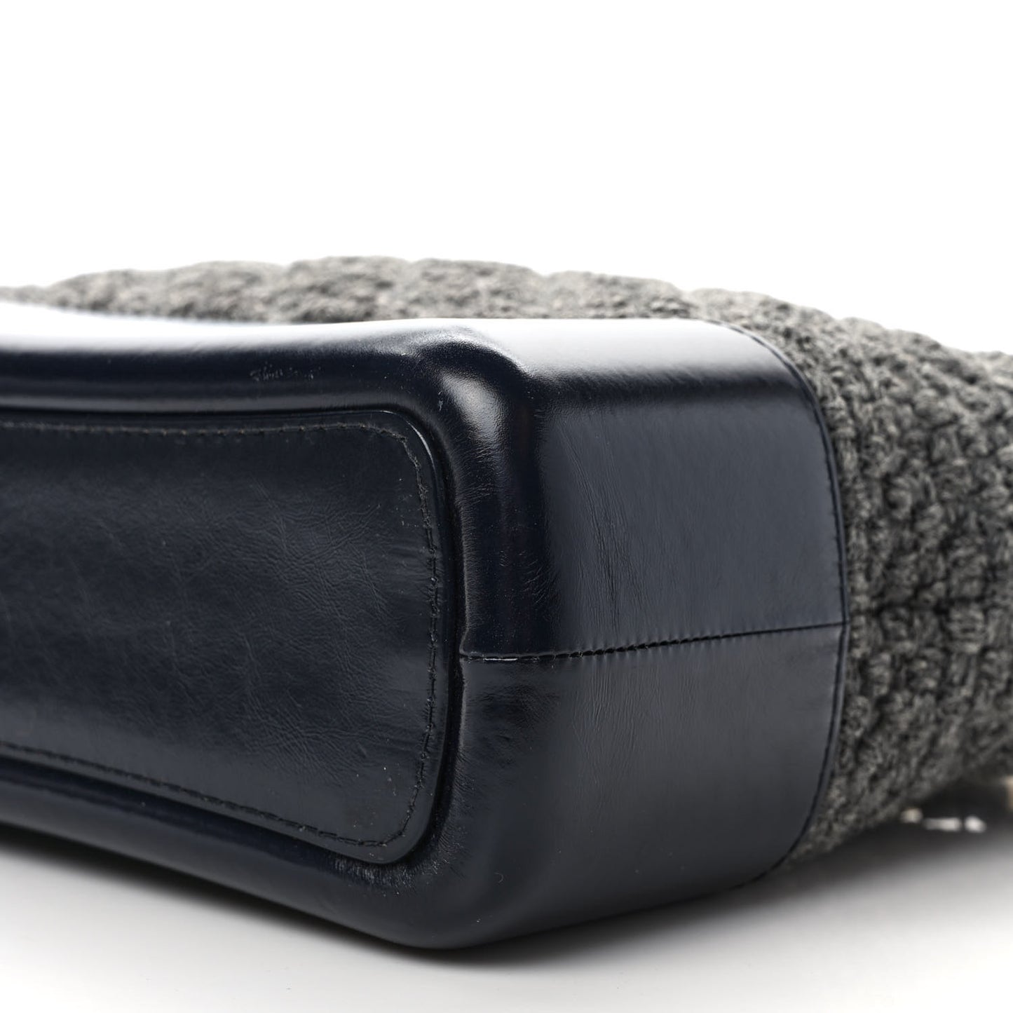 Tweed Calfskin Quilted Medium Gabrielle Hobo Gray Navy