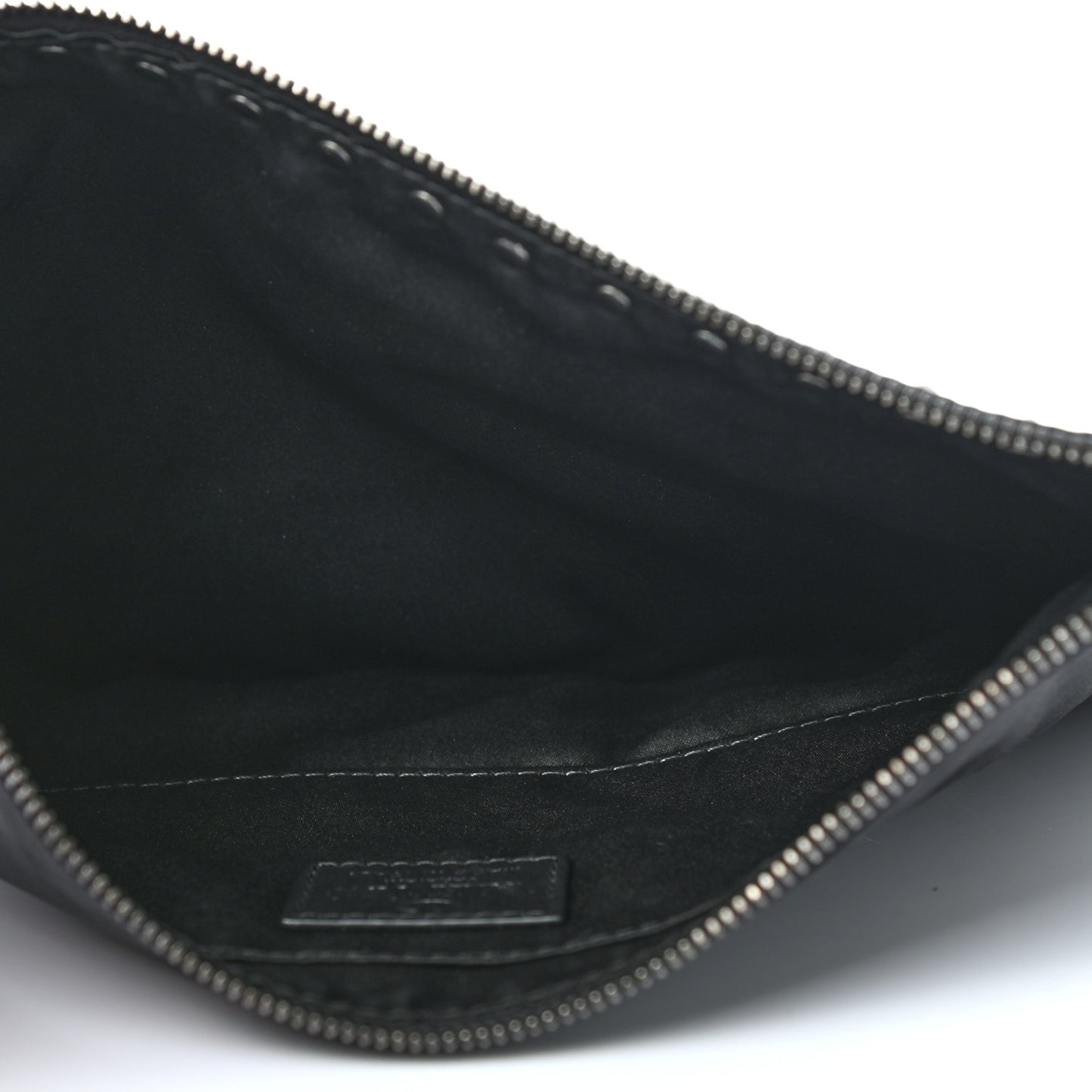 Nylon Rockstud Zip Pouch Black