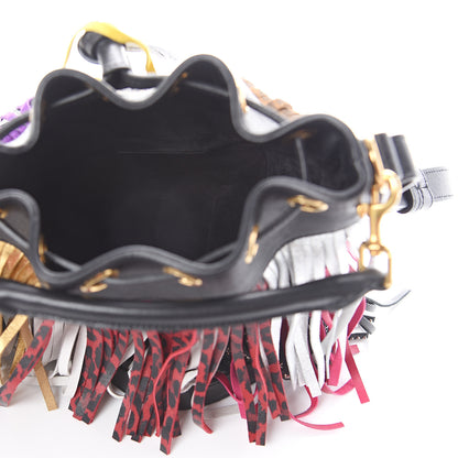 Saint Laurent Calfskin Small Emmanuelle Fringe Bucket Bag Multicolor 4 of 8