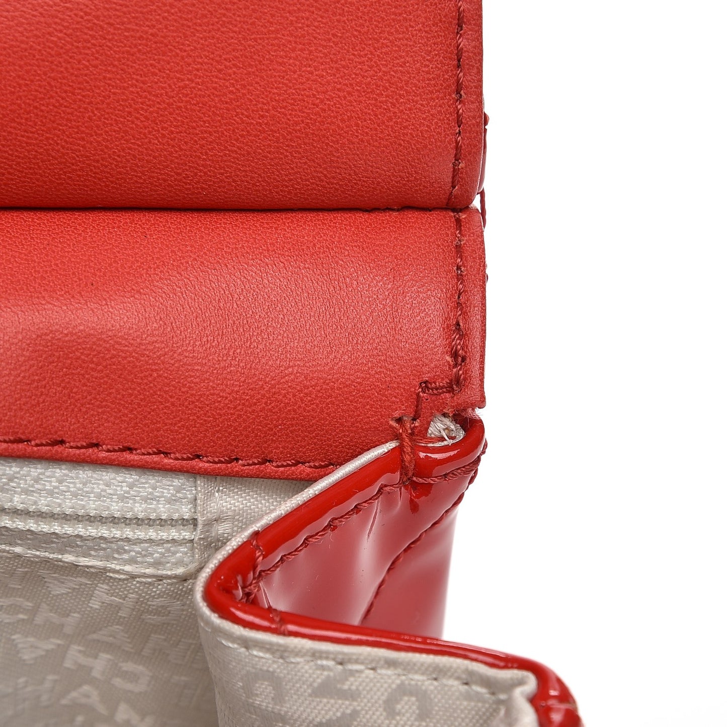 Patent Quilted Medium Diagonal CC Flap Red