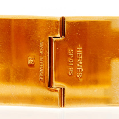 Hermes Enamel Printed Wide Manufacture Boucleries Hinged Bracelet M 4 of 5