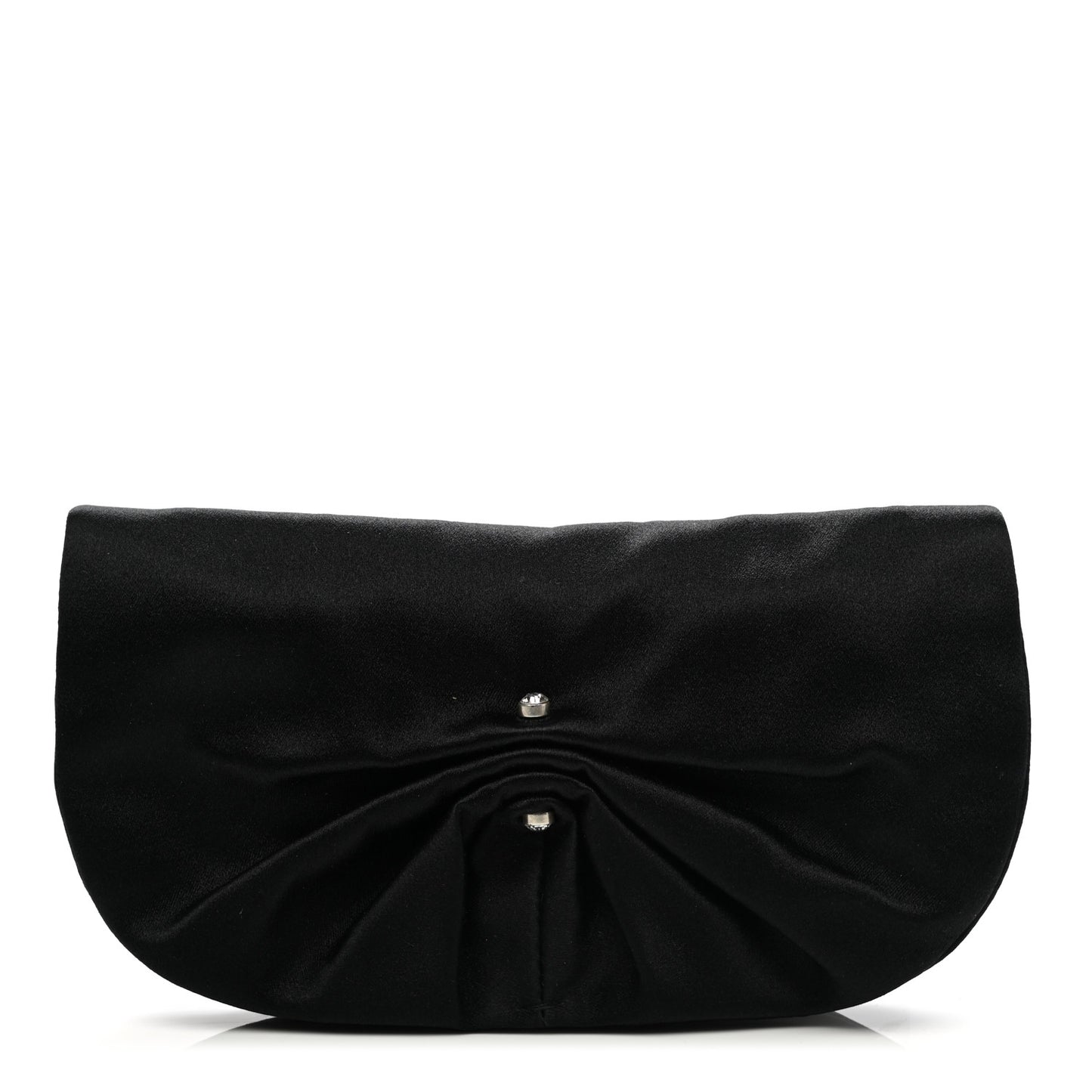 Satin Crystal Evening Clutch Black