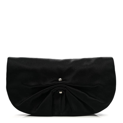 Saint Laurent Satin Crystal Evening Clutch Black 1 of 7