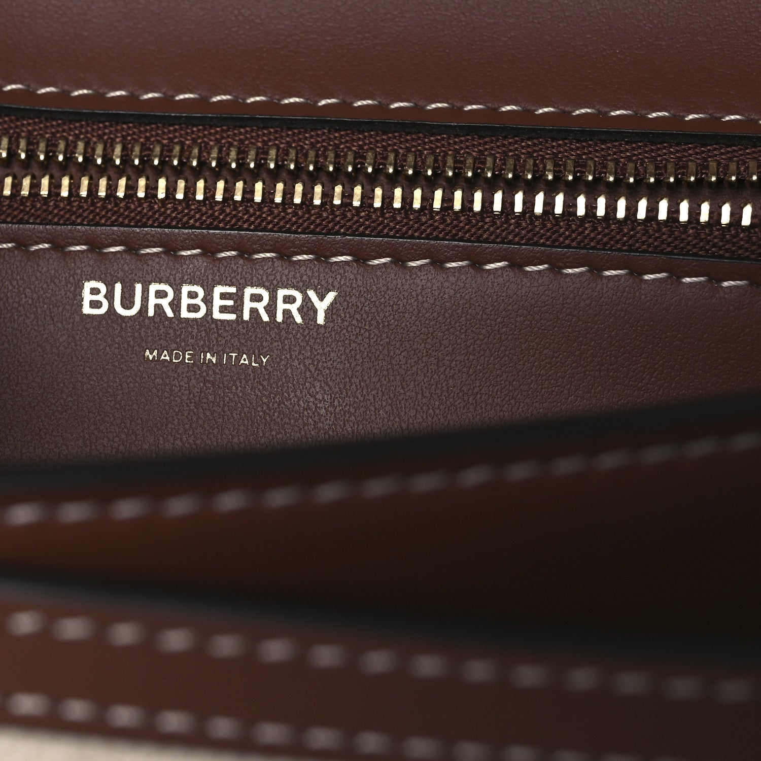 Burberry Canvas Calfskin Small TB Bag Natural 6 of 12