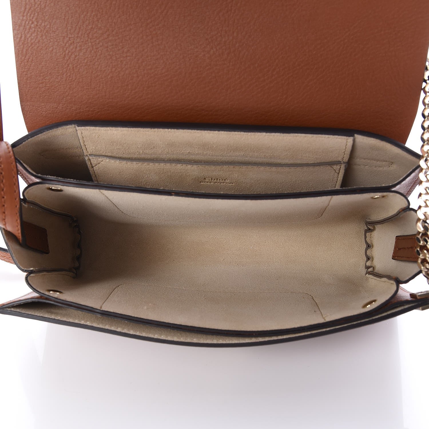 Chloe Suede Calfskin Small Faye Shoulder Bag Tobacco 5 of 6