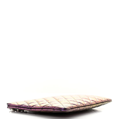 Chanel Iridescent Crumpled Calfskin CC Ripples Medium Cosmetic Case Purple 4 of 12