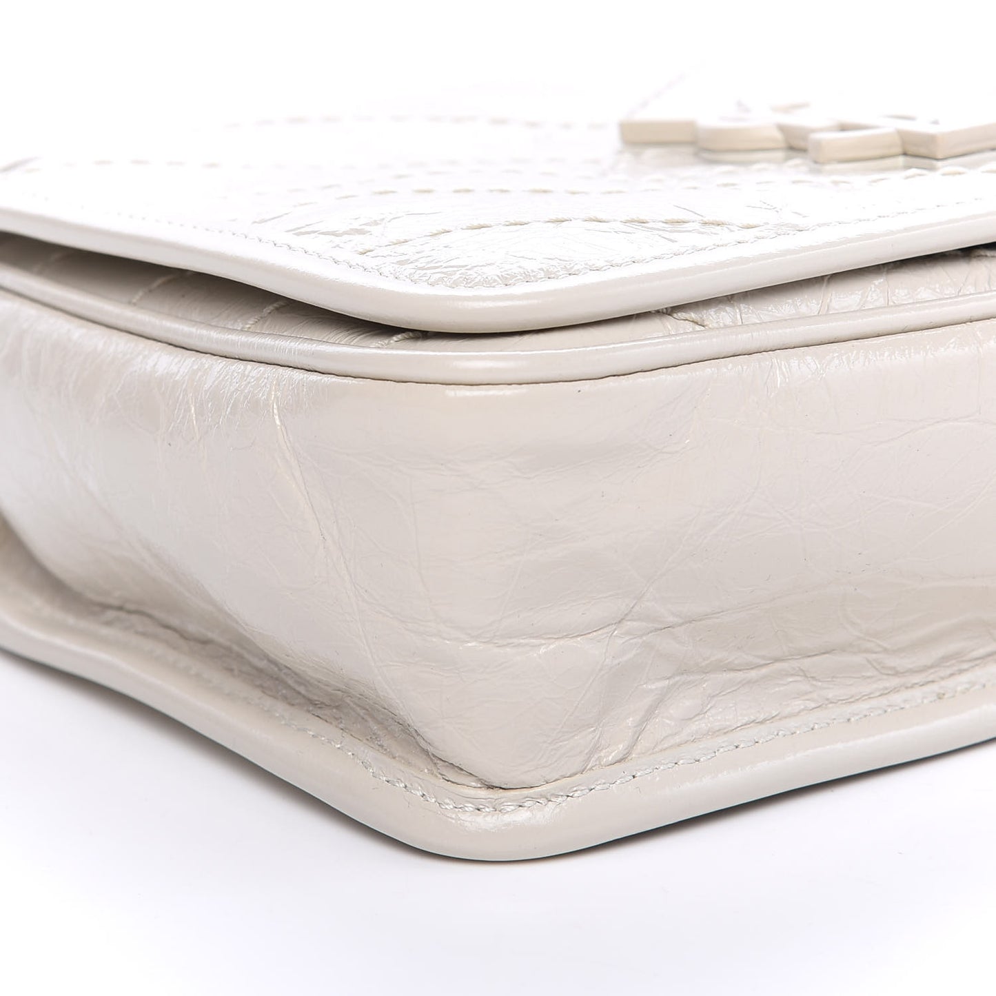 Crinkled Calfskin Matelasse Monogram Niki Chain Wallet Crema Soft