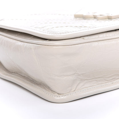 Saint Laurent Crinkled Calfskin Matelasse Monogram Niki Chain Wallet Crema Soft 6 of 9