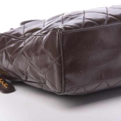 Chanel Patent Quilted Shoulder Bag Brown 9 of 15