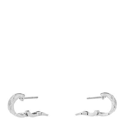 Chanel 18K White Gold Diamond Coco Crush Wide Hoop Earrings 3 of 5