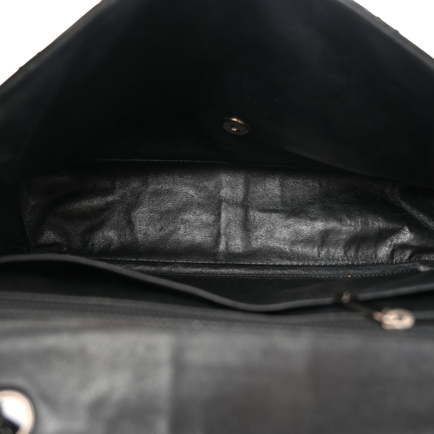 Patent Quilted Jumbo Single Flap Black