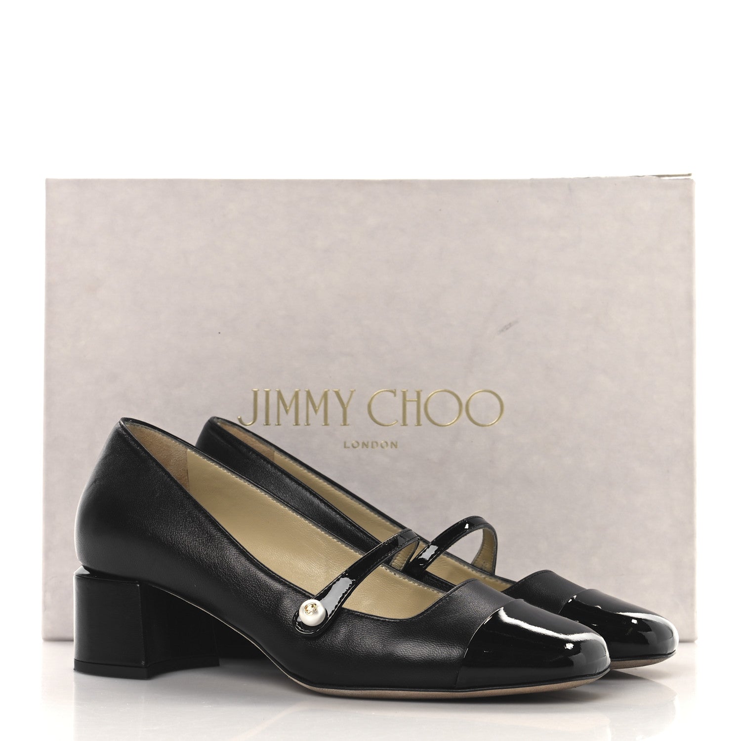 Jimmy Choo Nappa Patent Elisa 45 Mary Jane Flats 35 Black 9 of 9