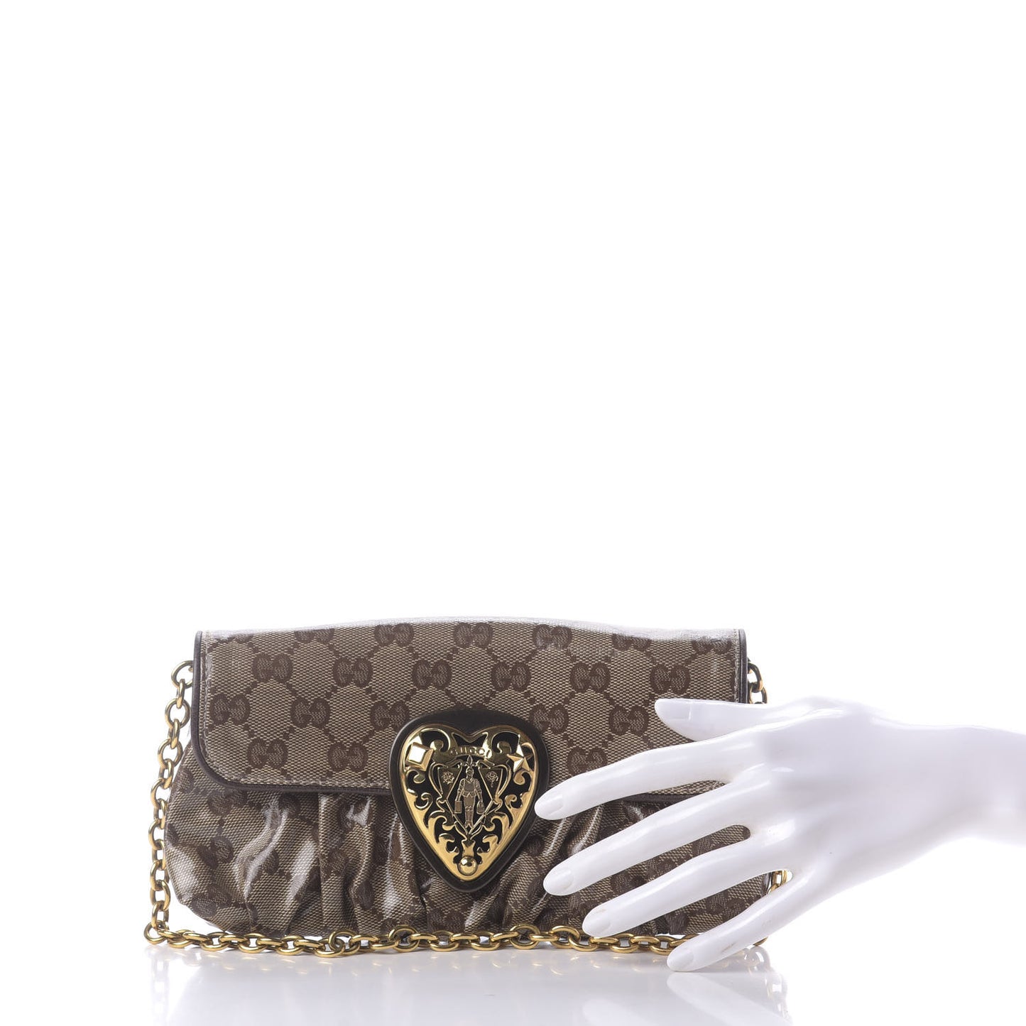 Crystal Monogram Babouska Clutch Dark Brown