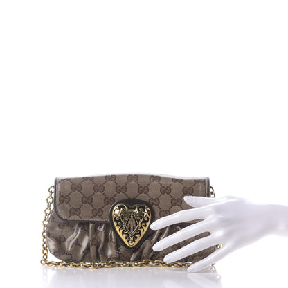 Gucci Crystal Monogram Babouska Clutch Dark Brown 2 of 10