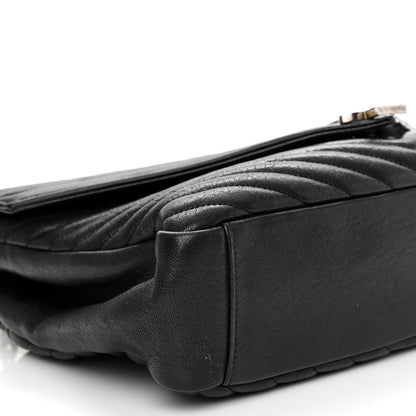 Saint Laurent Sheepskin Matelasse Chevron Monogram Large College Satchel Black 8 of 9