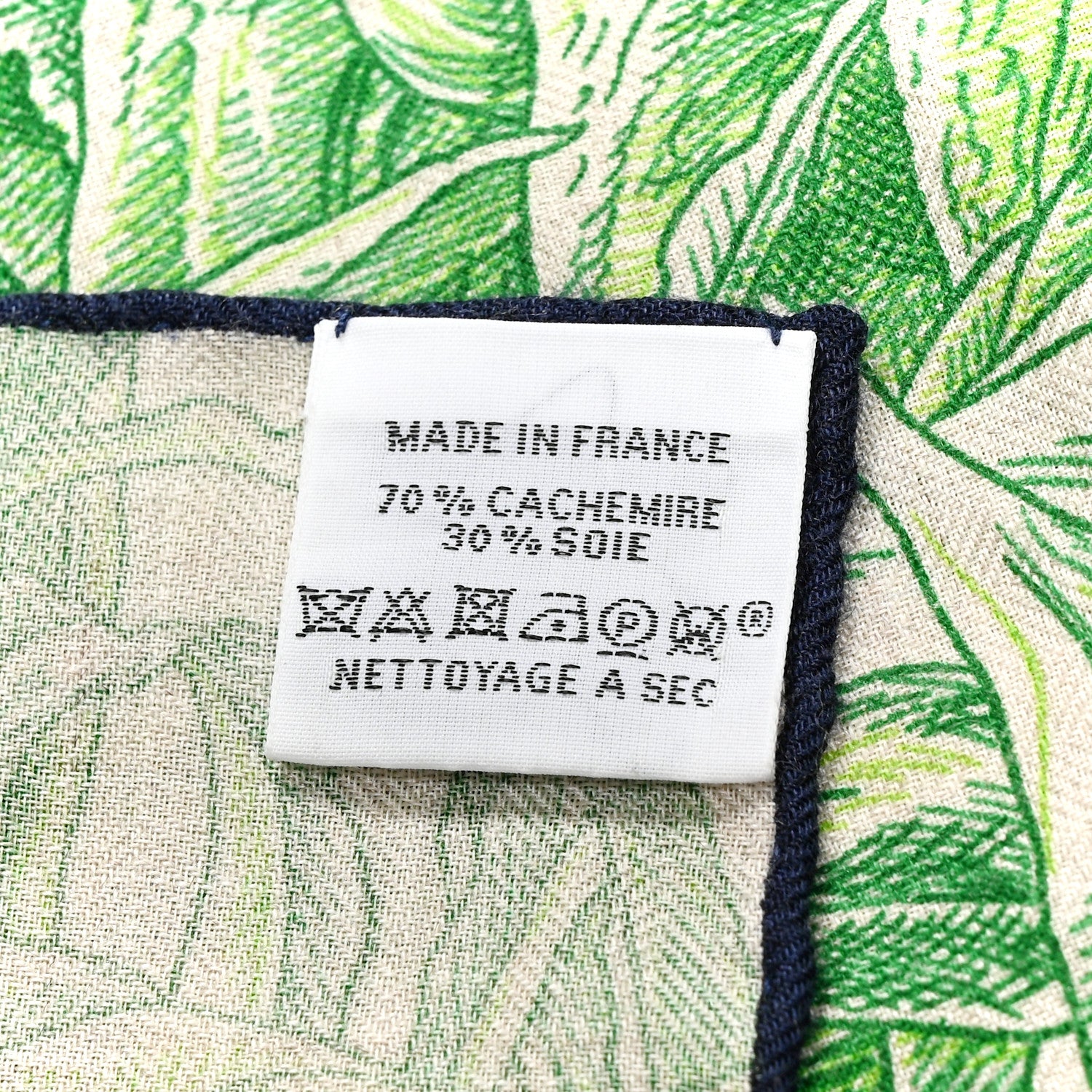 Hermes Cashmere Silk All 'Orto Botanico Di Palermo Shawl 140  Vert Vif Naturel Bleu 3 of 5