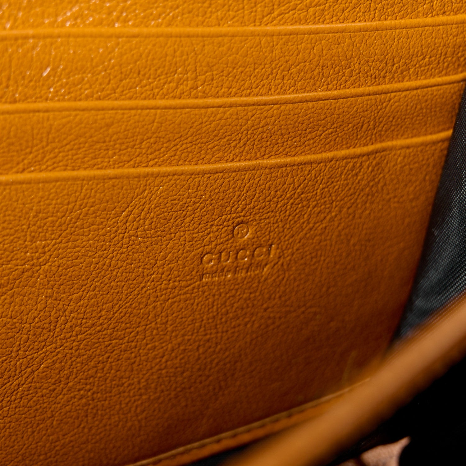 Gucci Vintage Effect Calfskin Matelasse Diagonal Torchon GG Marmont Chain Wallet Cognac 7 of 10