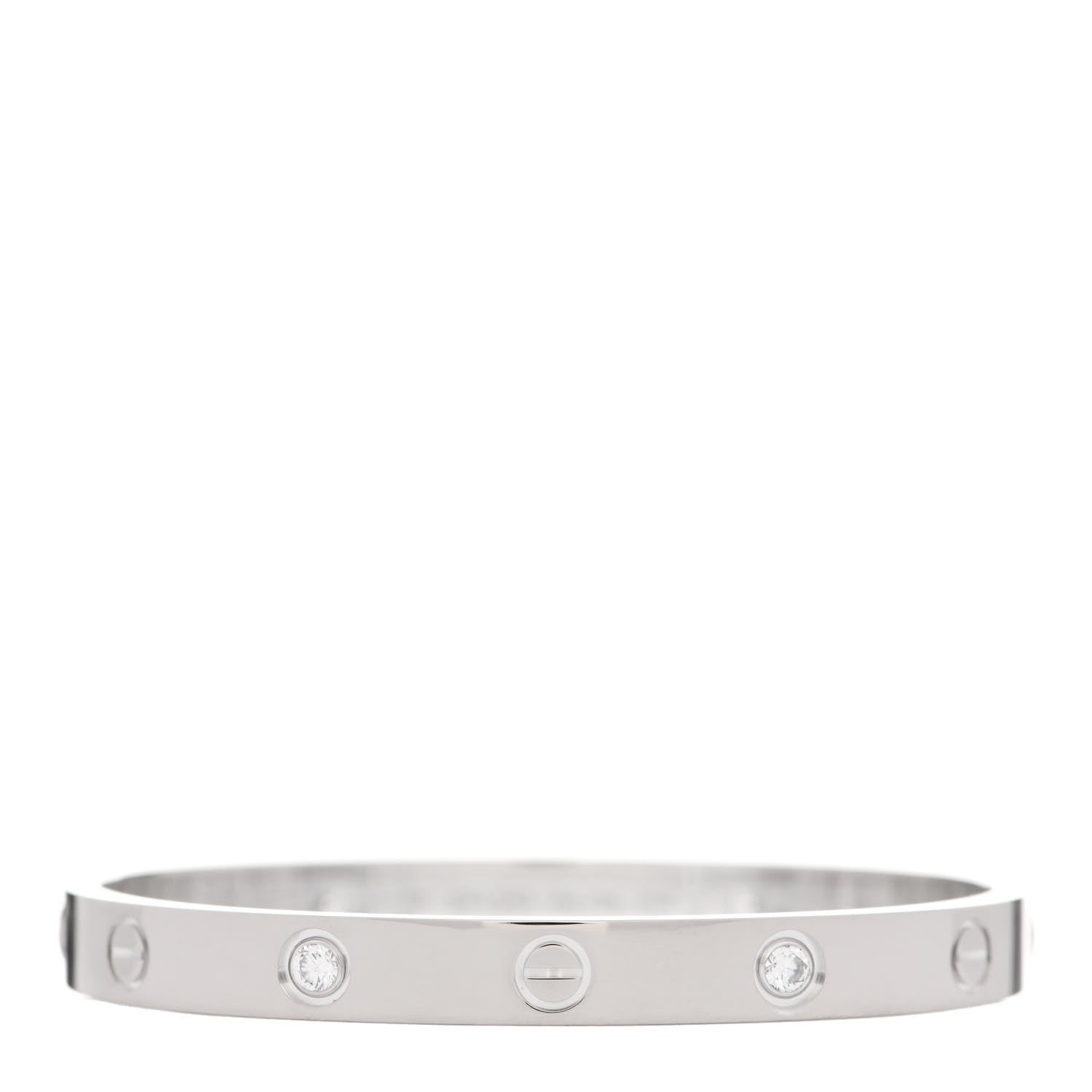 Cartier 18K White Gold 4 Diamond LOVE Bracelet 16 1 of 5