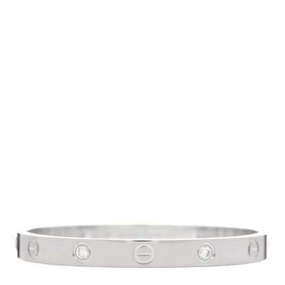 Cartier 18K White Gold 4 Diamond LOVE Bracelet 16 1 of 5