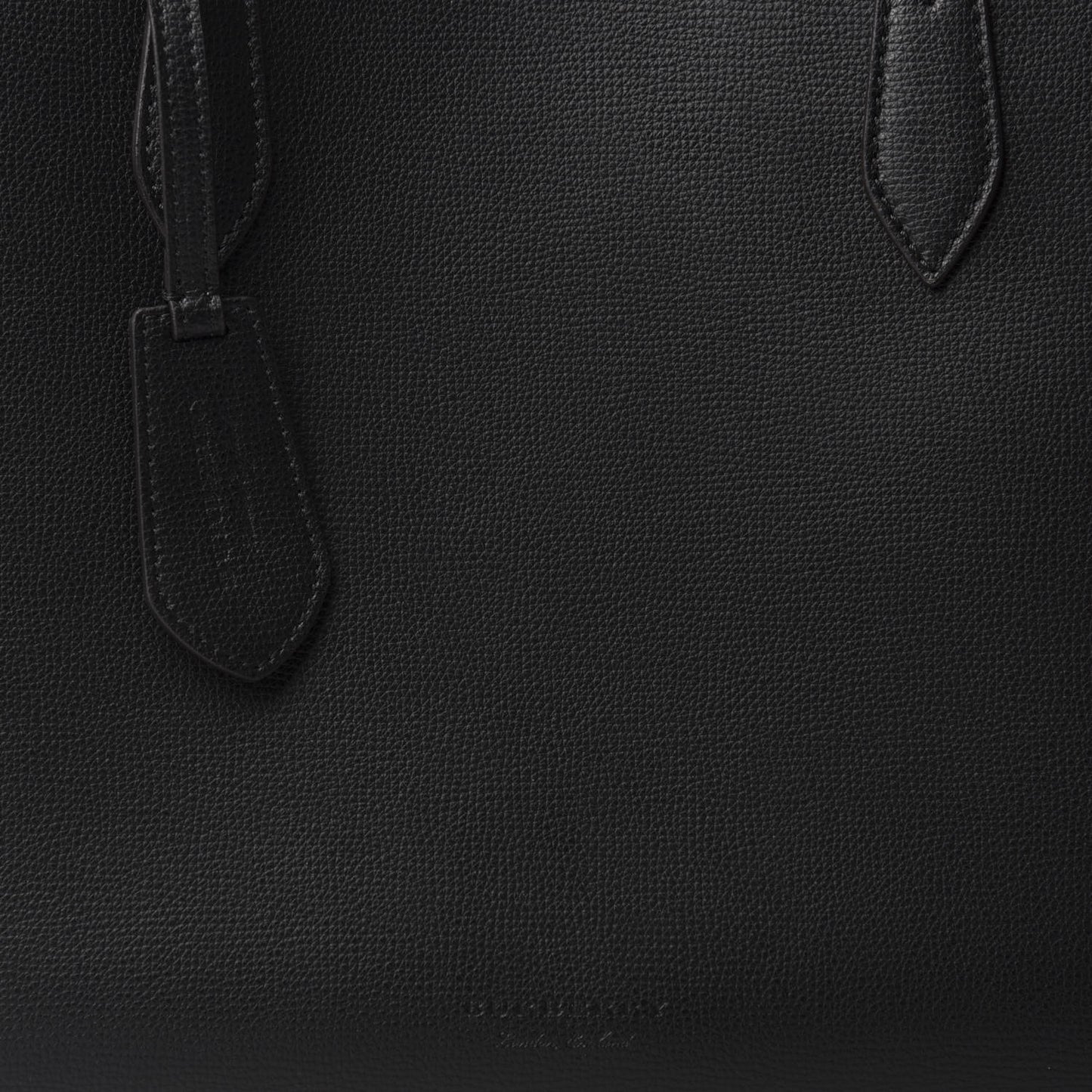 Grainy Calfskin Haymarket Check Medium Reversible Tote Black