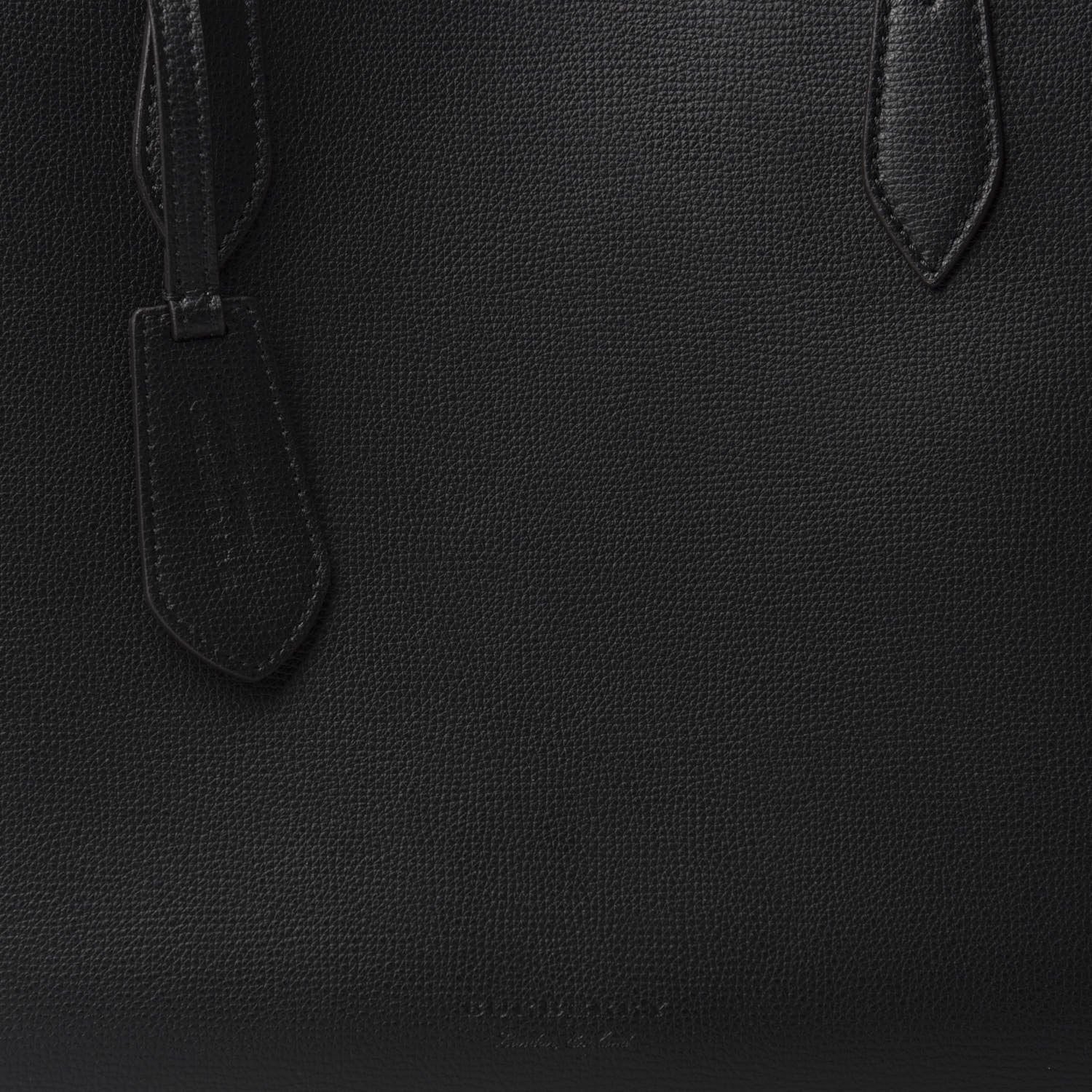 Burberry Grainy Calfskin Haymarket Check Medium Reversible Tote Black 9 of 16