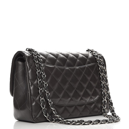 Chanel Lambskin Quilted Jumbo Double Flap Dark Grey 4 of 10