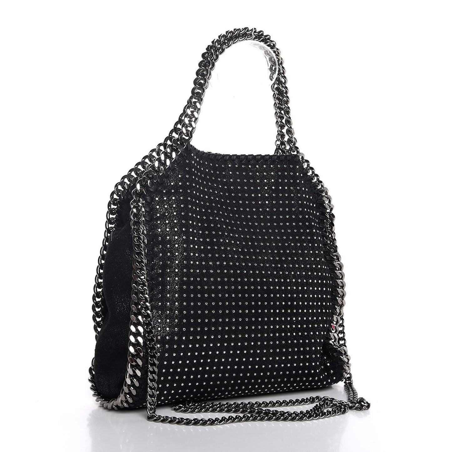 Shaggy Deer All Over Studs Mini Falabella Tote Black