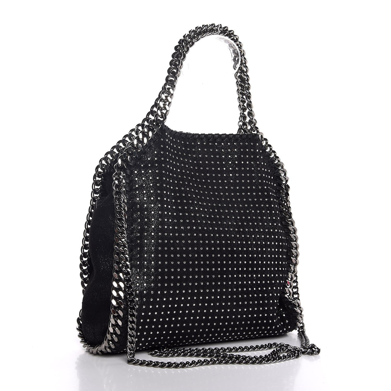 Stella McCartney Shaggy Deer All Over Studs Mini Falabella Tote Black 4 of 10