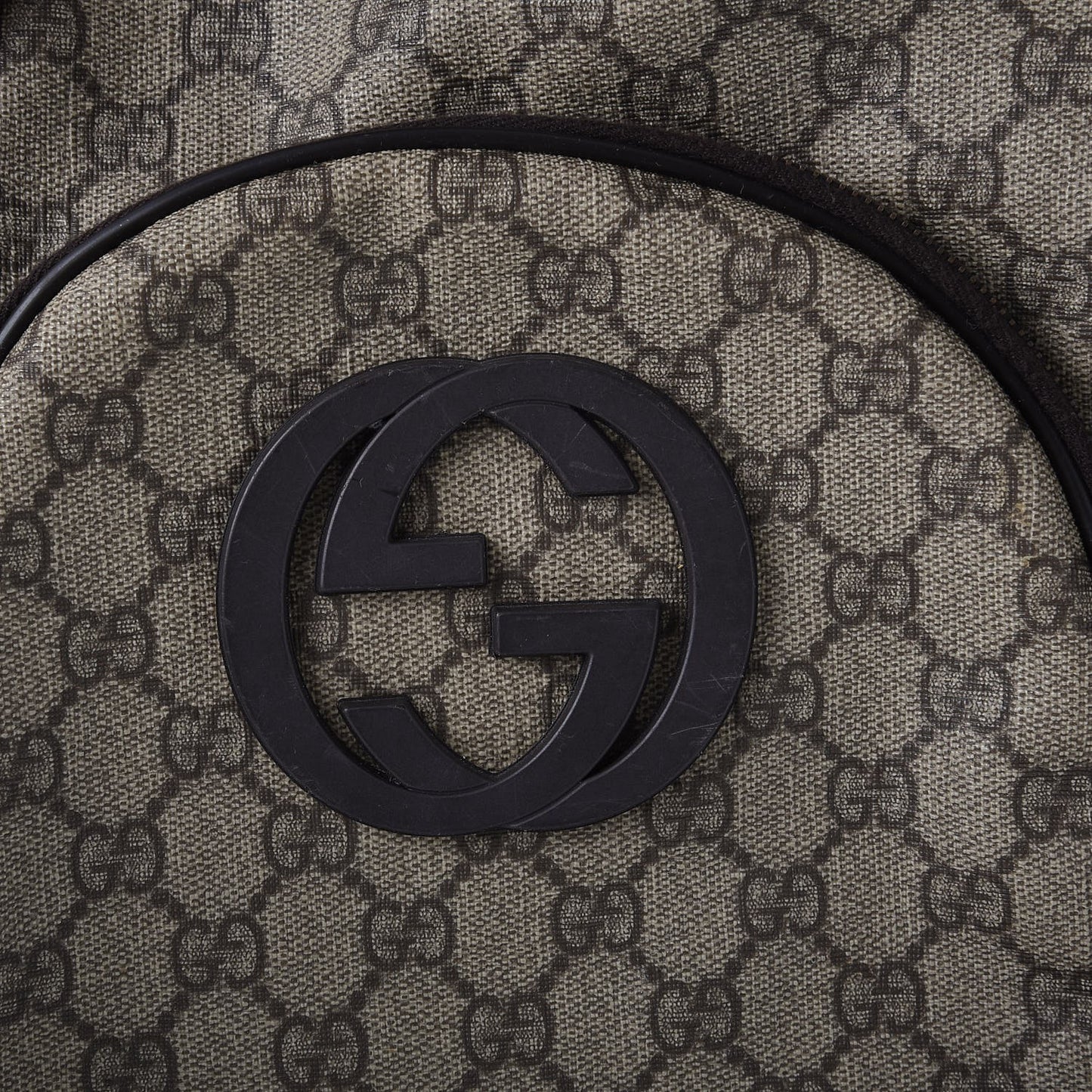 GG Plus Monogram Interlocking G Medium Backpack Dark Brown