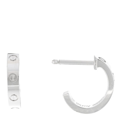 Cartier 18K White Gold Small LOVE Hoop Earrings 1 of 4