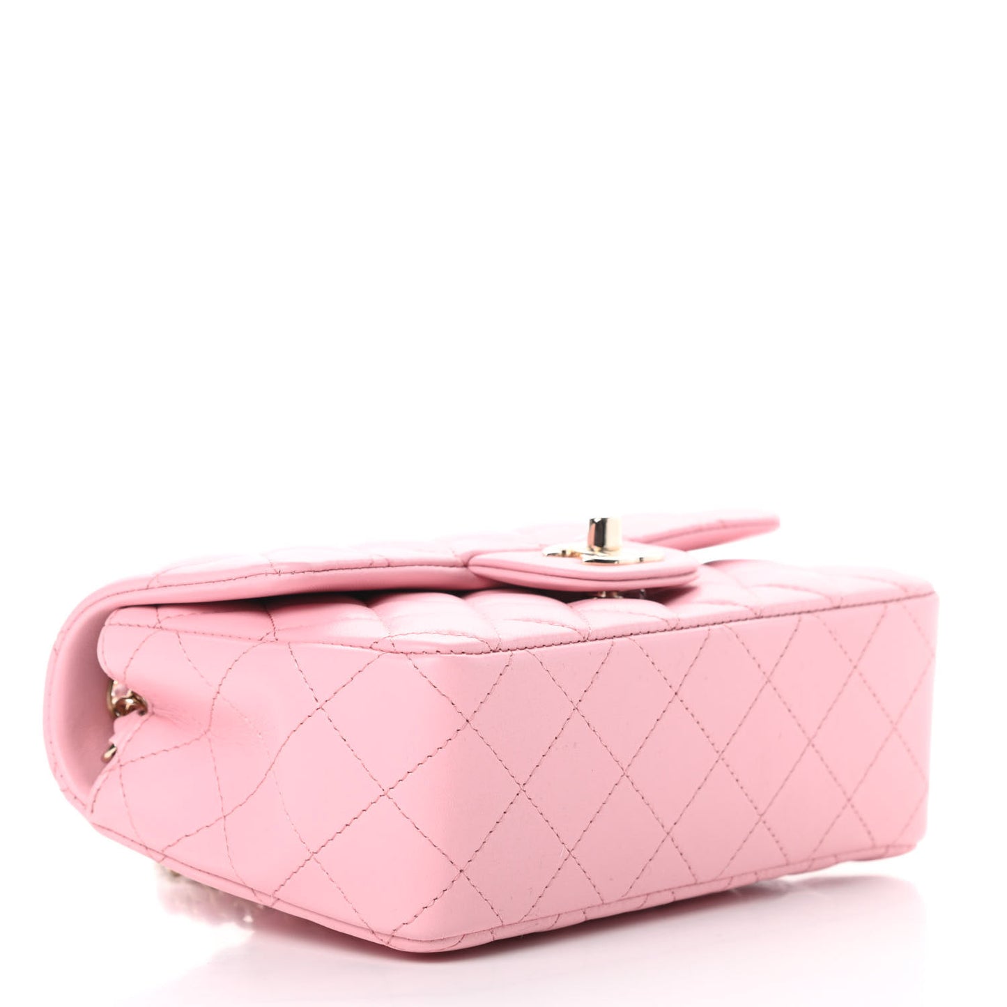 Lambskin Quilted Mini Rectangular Flap Pink