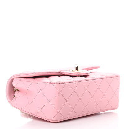 Chanel Lambskin Quilted Mini Rectangular Flap Pink 4 of 11