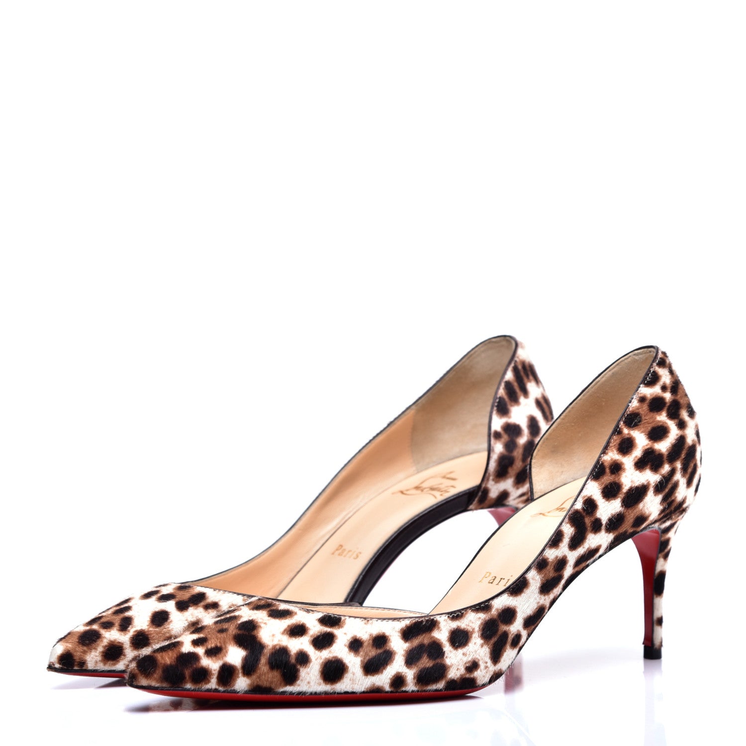 Christian Louboutin Pony Hair Dark Leopard Iriza 70 Pumps 36.5 Brown White 3 of 8