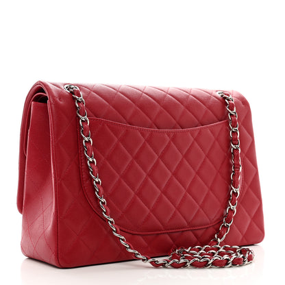 Chanel Iridescent Caviar Quilted Maxi Double Flap Red 3 of 11