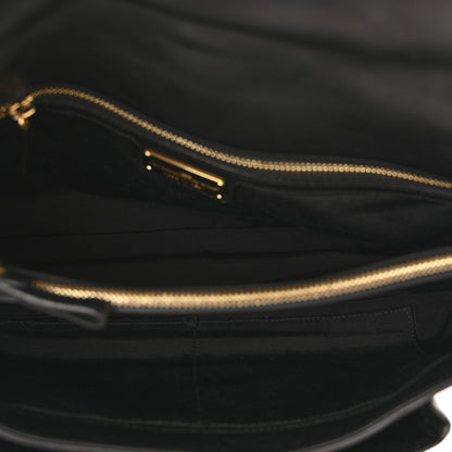 Salvatore Ferragamo Calfskin Gancio Lock Shoulder Bag Black 5 of 13