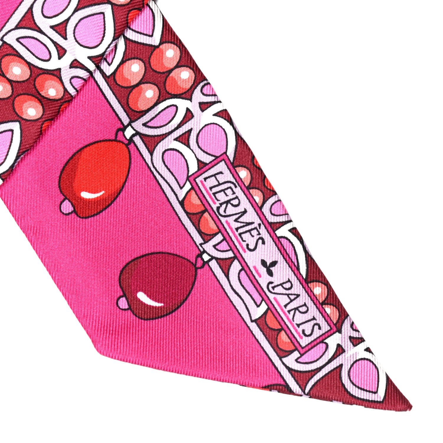 Hermes Silk Parures Des Maharajas Twilly Fuchsia Parme Rouge 2 of 5