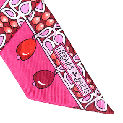 Hermes Silk Parures Des Maharajas Twilly Fuchsia Parme Rouge 2 of 5