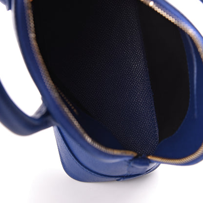 Balenciaga Signature Grained Calfskin Logo XXS Ville Top Handle Bag Bleu Roi White 5 of 11