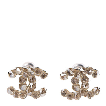 Chanel Crystal CC Earrings Gold 1 of 5