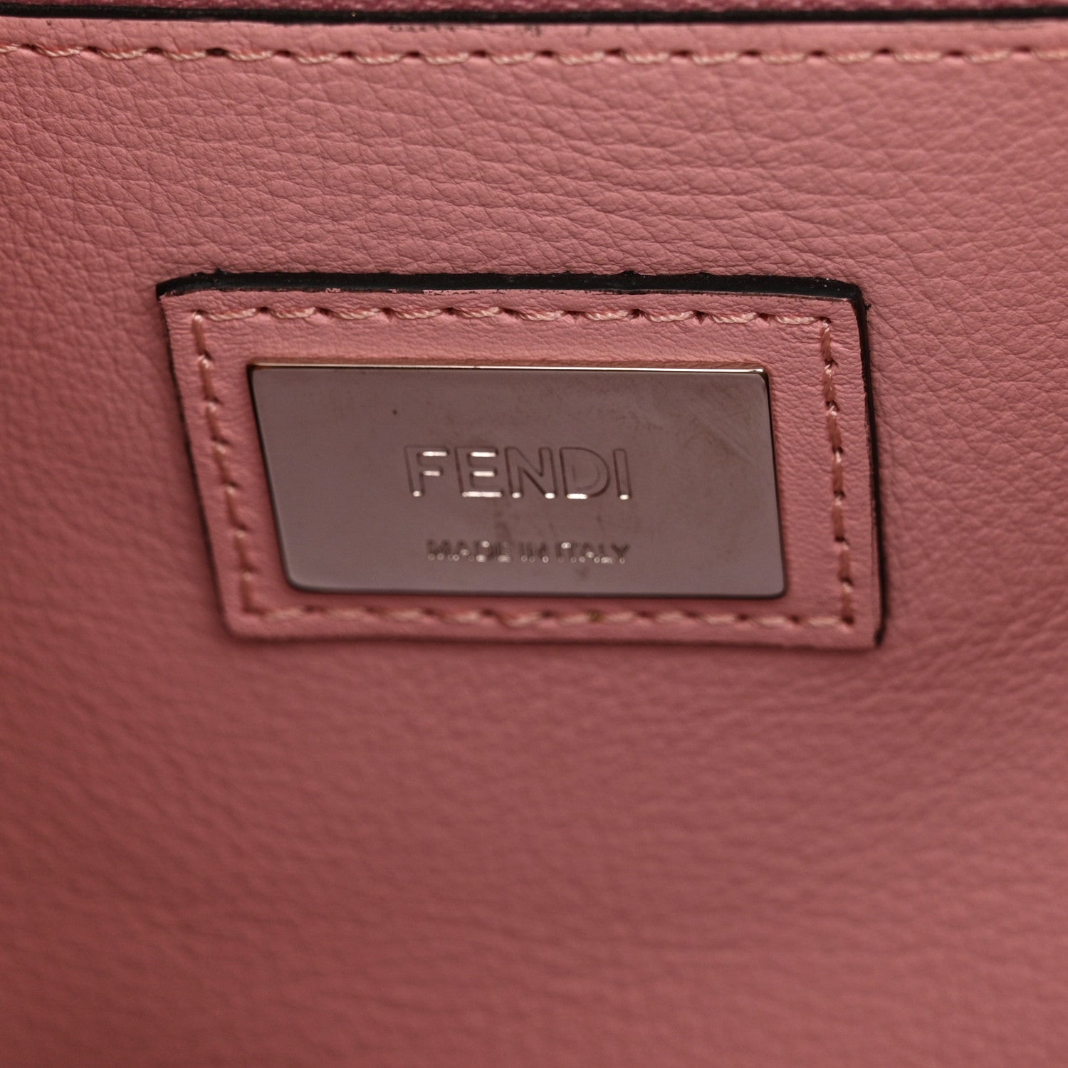 Fendi Vitello Seta Lace Up Medium Peekaboo Iconic Satchel Bubblegum 7 of 17