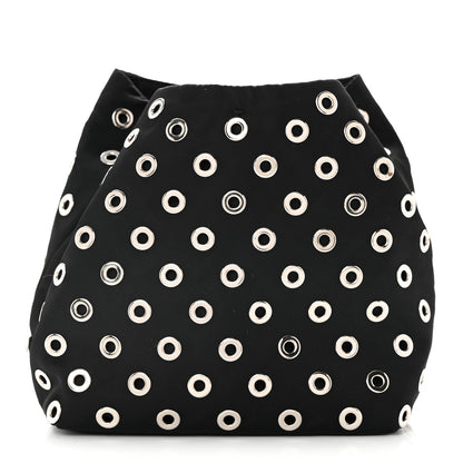 Prada Tessuto Nylon Grommets Clutch Black 1 of 7