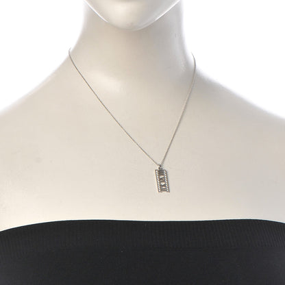 Tiffany 18K White Gold Diamond Atlas Bar Pendant Necklace 2 of 9