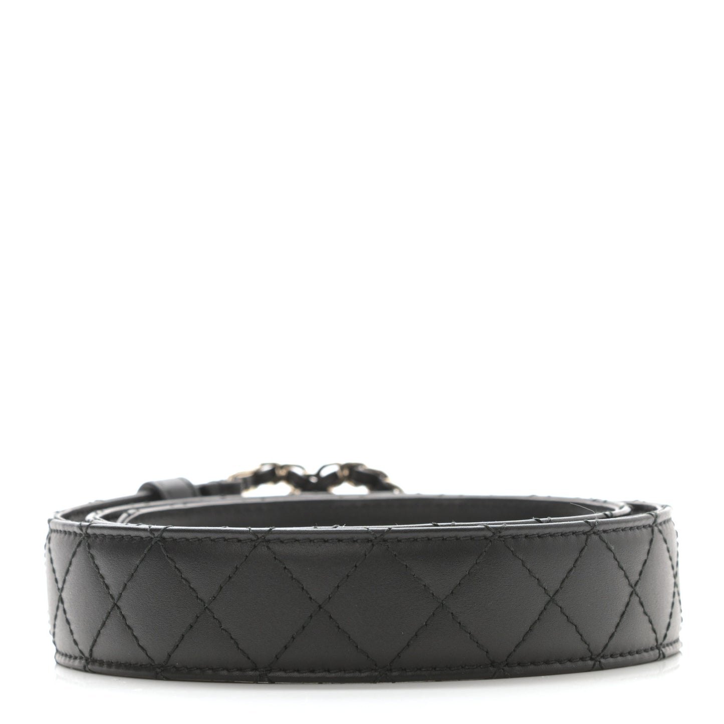 Lambskin Quilted CC Chain Belt 80 32 Black